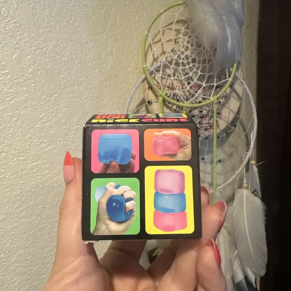 Needoh Nice Cube New In Box. Squishy Fun In Pink! Viral Squish Factory Sealed!!